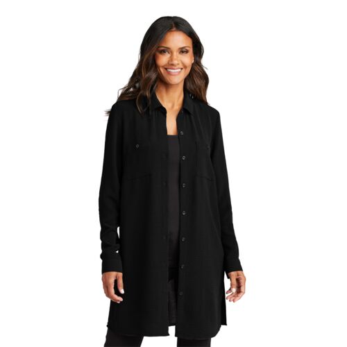 Women's Textured Crepe Long Tunic Thumbnail