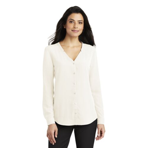 Women's Long Sleeve Button Front Blouse Thumbnail