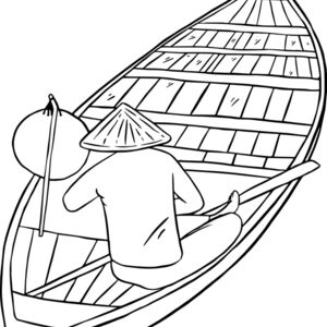 Traditional Boat with Rower Thumbnail