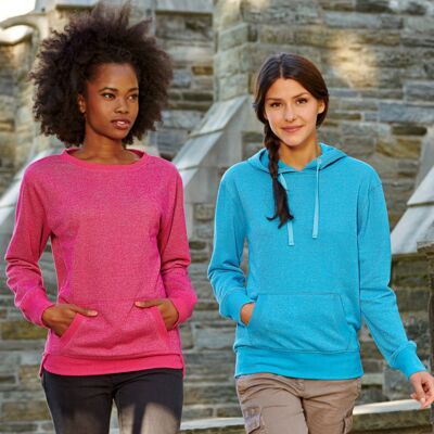 J.America Ladies' Glitter French Terry Hooded Fleece Thumbnail