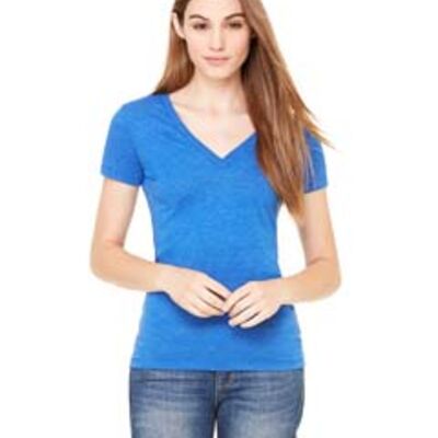 Ladies' Triblend Short-Sleeve Deep V-Neck T-Shirt Thumbnail