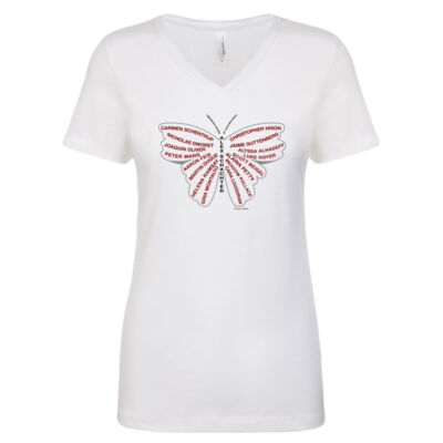 MSD Memorial Butterfly V Neck Tee - by Artist Heather Schaefer Thumbnail