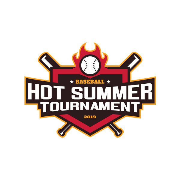 Hot Summer Tournament Baseball logo template Thumbnail