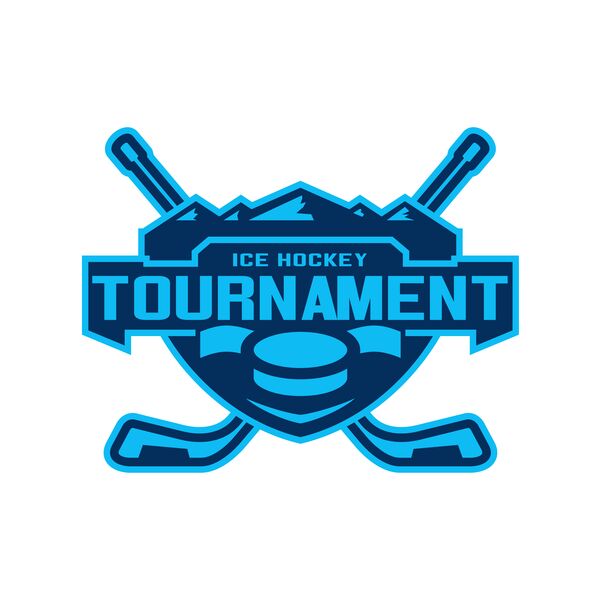 Tournament Ice Hockey logo template Thumbnail