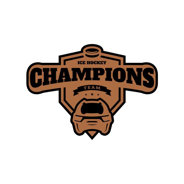 Champions Team Ice Hockey logo template Thumbnail