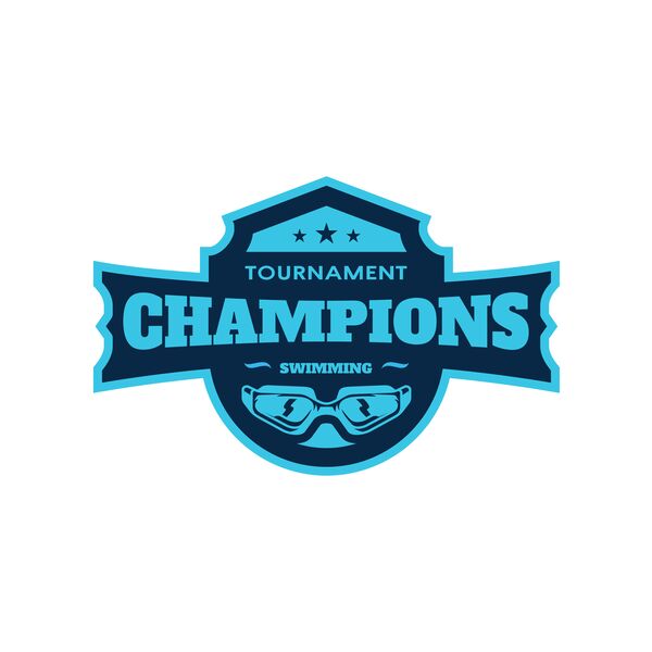 Champions Tournament Swimming logo template Thumbnail